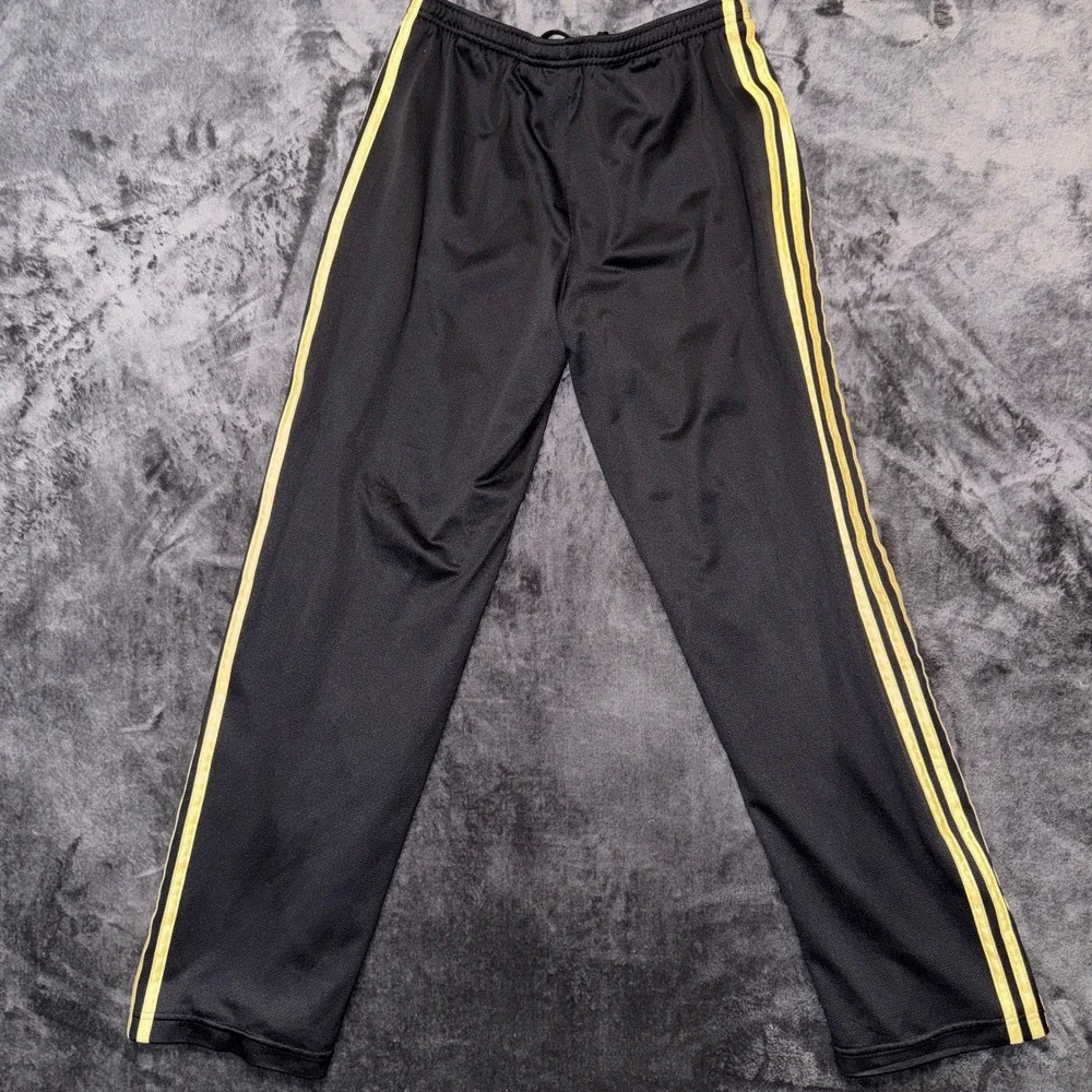 Adidas Mens Black Gold 3-Stripe Full Zip Hoodie Jacket AV1001 Size Medium